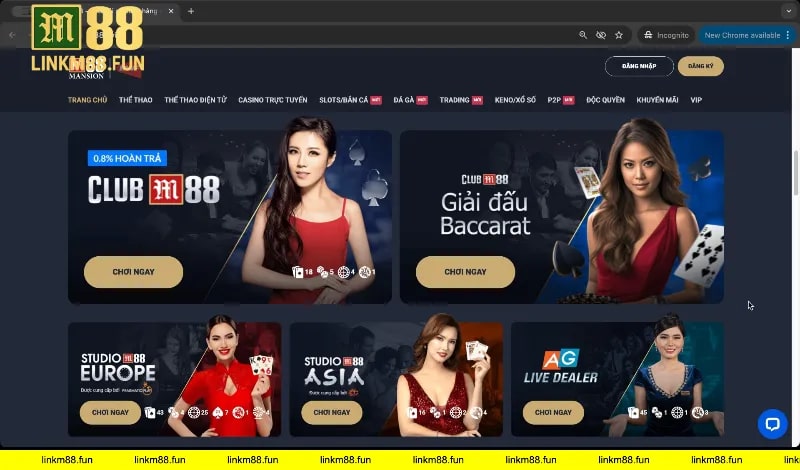 Các bộ môn cá cược nổi bật link M88