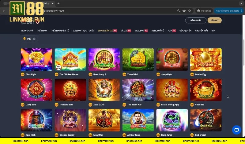 Game casino trực tuyến CQ9 link M88